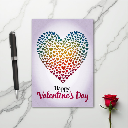 Valentines Day Rainbow Heart Card