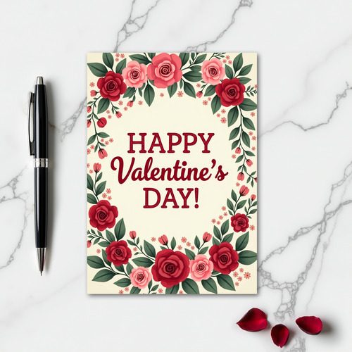 Valentines Day Rose Card