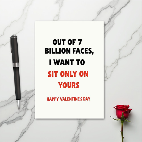 Valentines Day Sit On Your Face Card