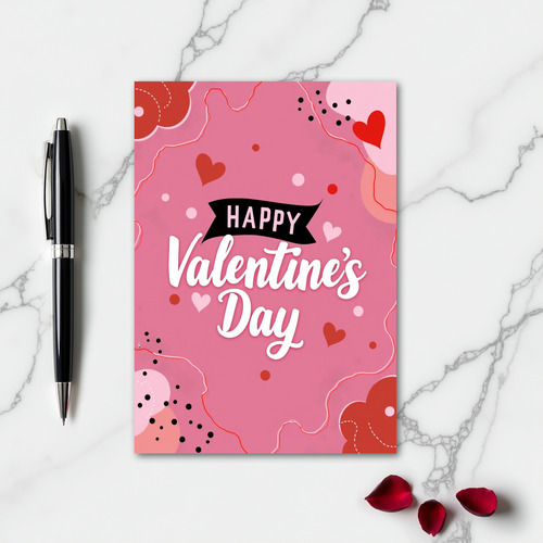 Valentines Day Smooth Heart Dots Card