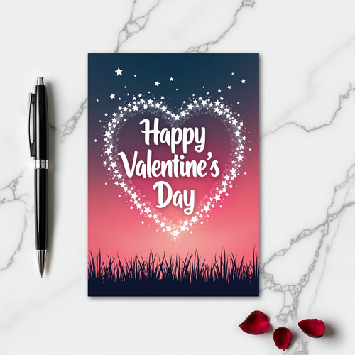 Valentines Day Star Shimmer Card