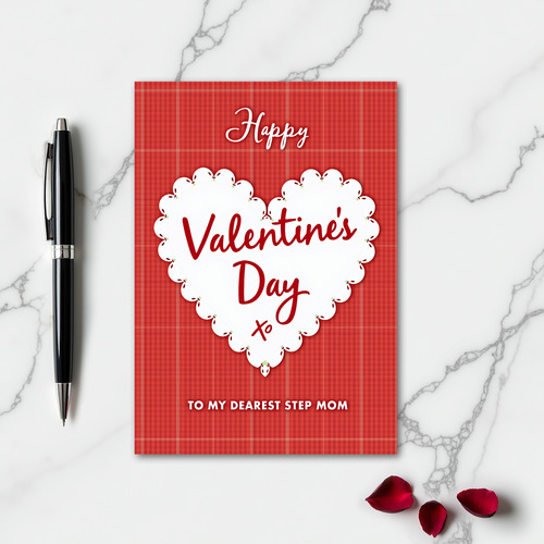 Valentines Day Stepmom Plaid Card