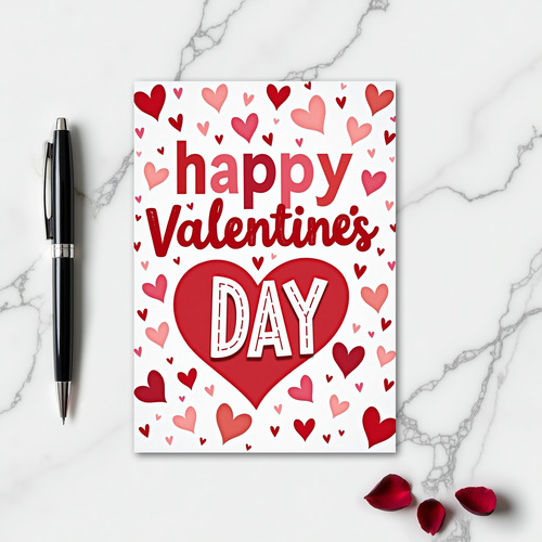 Valentines Day Stitched Hearts Card