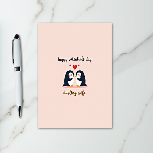 Valentines Day Wife Cute Penguin Card