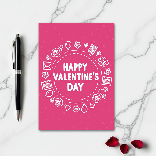 Valentines Doodle Heart Card