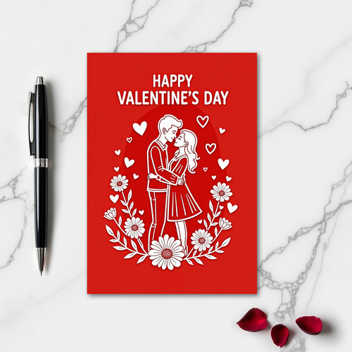 Valentines Embrace Love Card