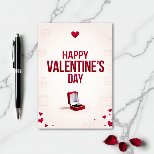 Valentines Engagement Ring Card