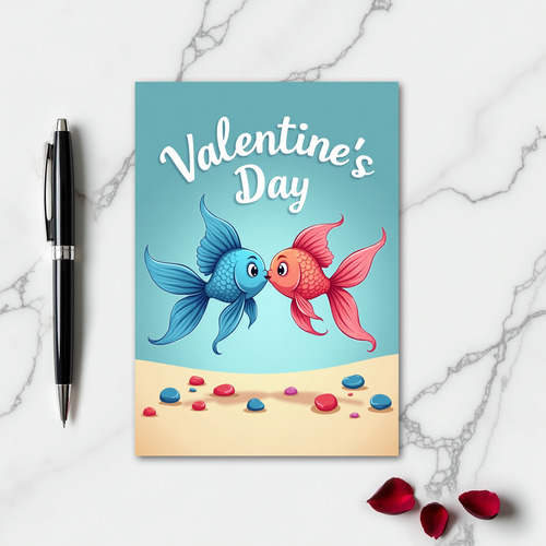 Valentines Fish Embrace Card