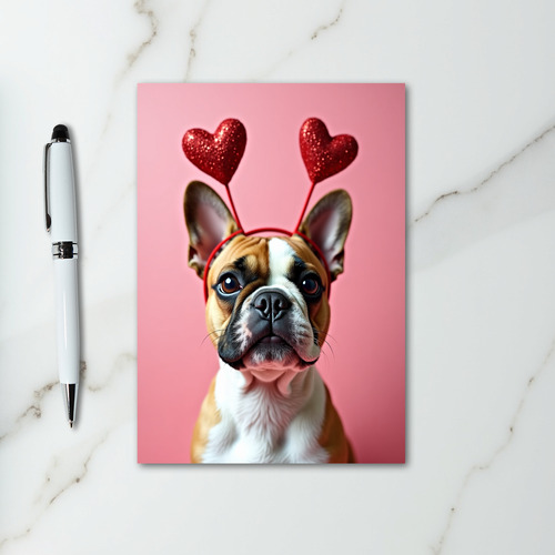 Valentines French Bulldog Card