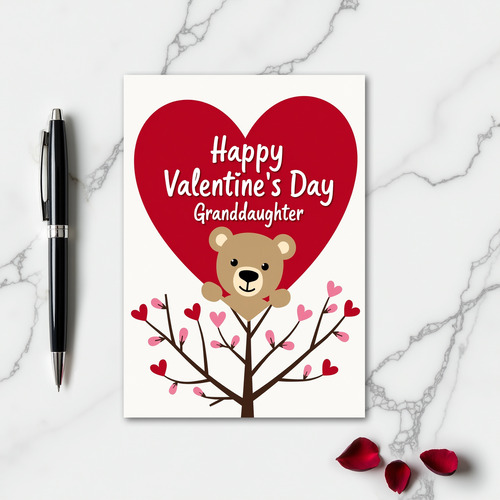Valentines Granddaughter Heart Card