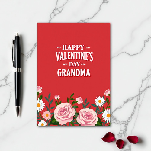 Valentines Grandma Floral Card