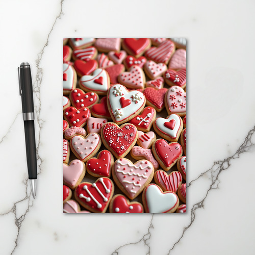 Valentines Heart Cookies Card