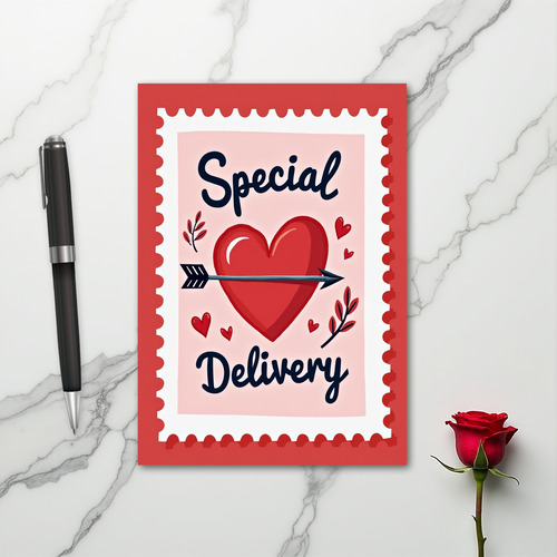 Valentines Heart Delivery Card