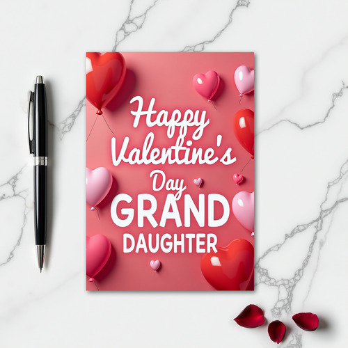 Valentines Heart Granddaughter Card
