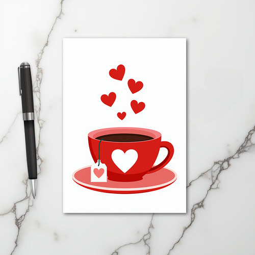Valentines Heart Tea Card