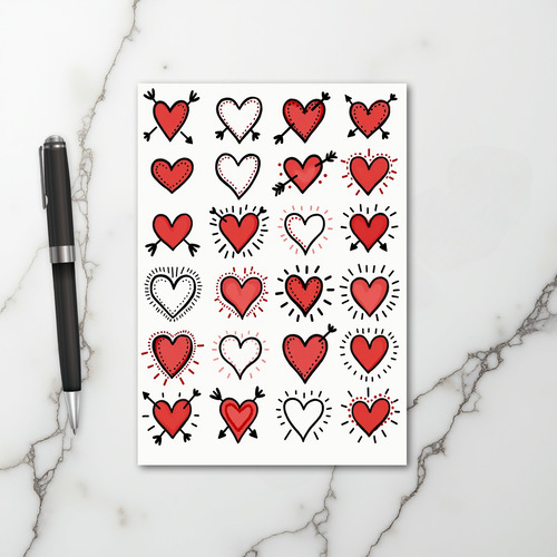 Valentines Hearts Arrows Card