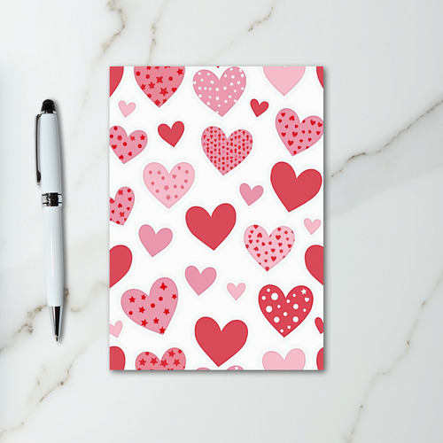 Valentines Hearts Pattern Card