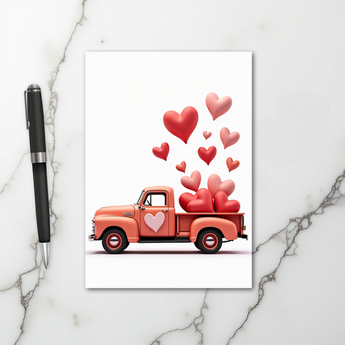 Valentines Hearts Truck Card