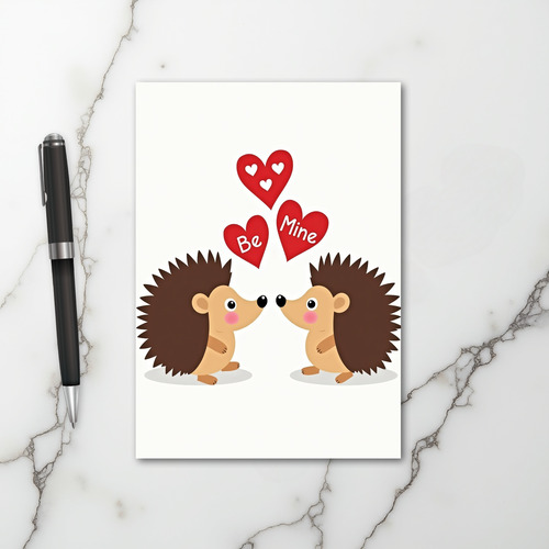Valentines Hedgehog Be Mine Card