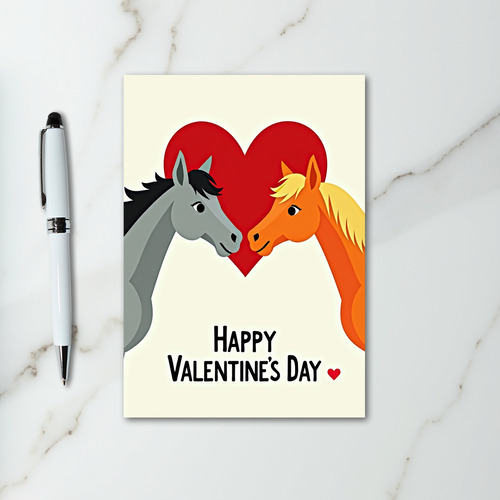 Valentines Horse Couple Card
