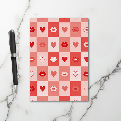 Valentines Kisses And Hearts Card