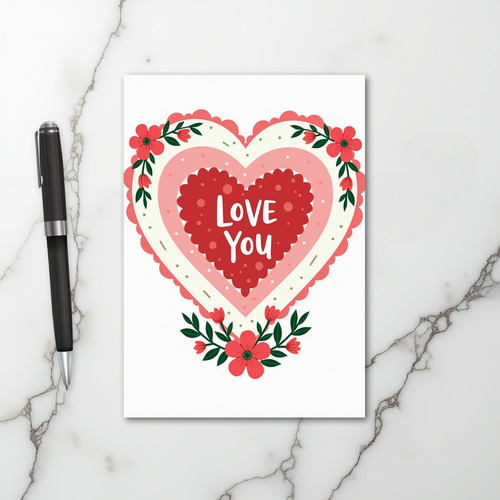 Valentines Love You Heart Card