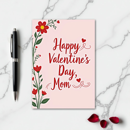 Valentines Mom Floral Soft Card