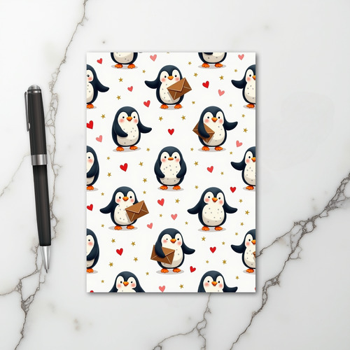 Valentines Penguin Message Card