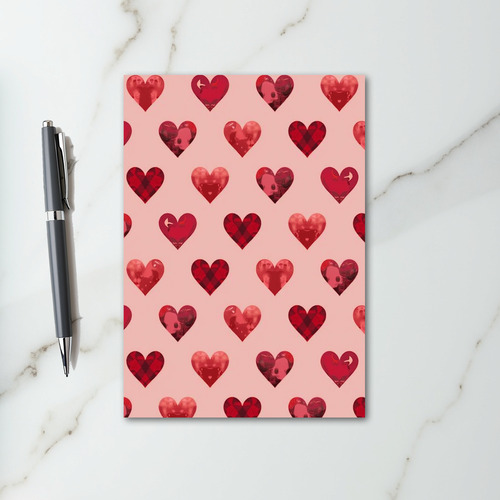 Valentines Plaid Hearts Card