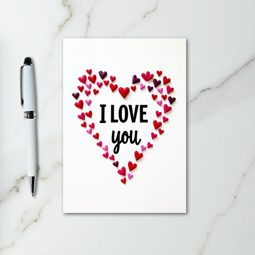 Valentines Puffy Heart I Love You Card