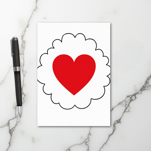 Valentines Red Heart Card