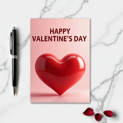 Valentines Red Heart Love Card