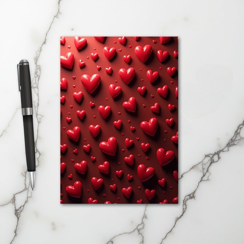 Valentines Red Hearts Card