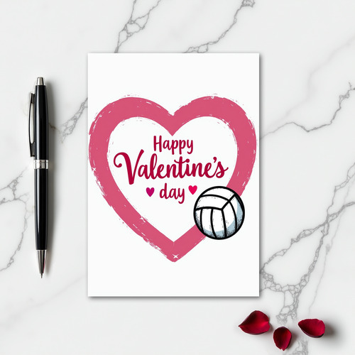 Valentines Sports Heart Felt Card