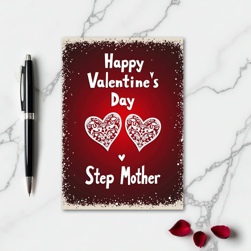 Valentines Step Mother Filigree Card