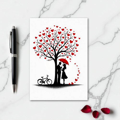 Valentines Tree Of Love Card