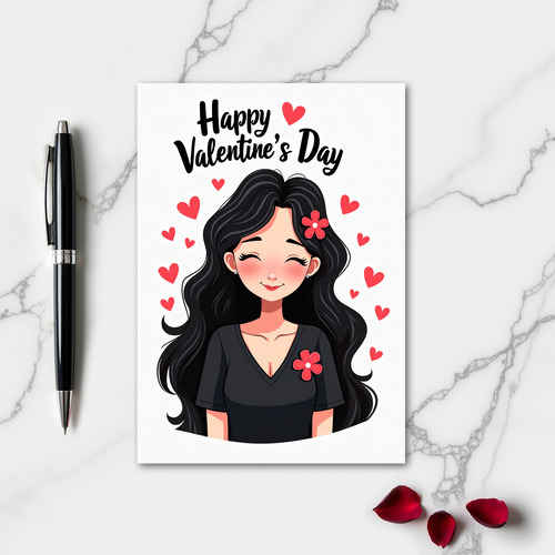 Valentines Woman Portrait Card