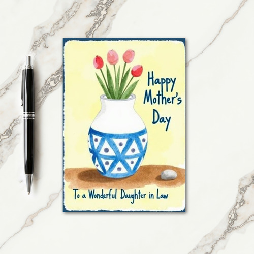Vase Mothers Day Wish Card