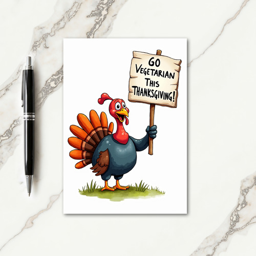 Vegetarian Thanksgiving Message Card thumbnail