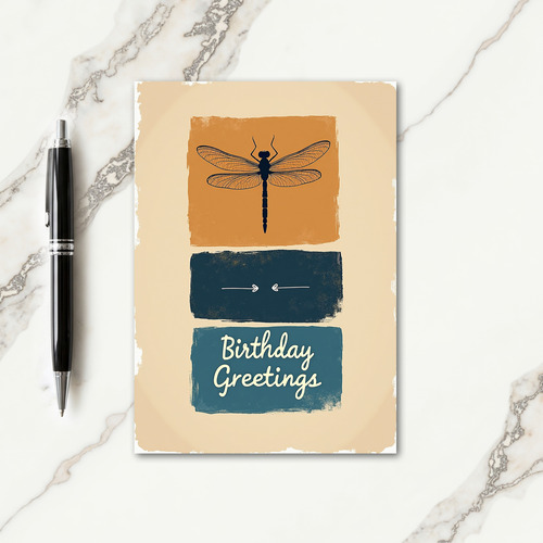 Veined Insect Birthday Card
