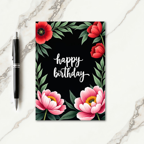 Velvet Black Birthday Card