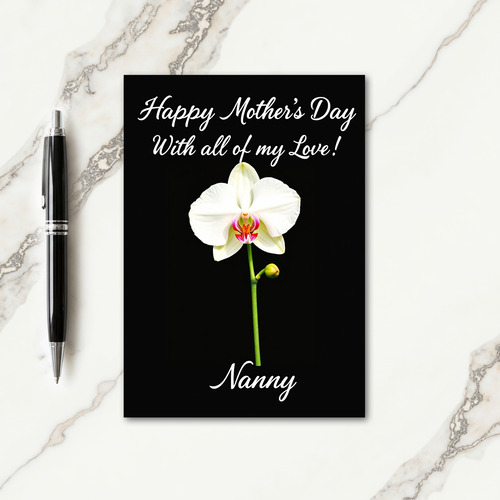 Velvet Black Orchid Mothers Day Card