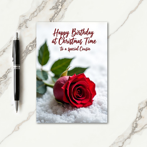 Velvet Christmas Rose Card