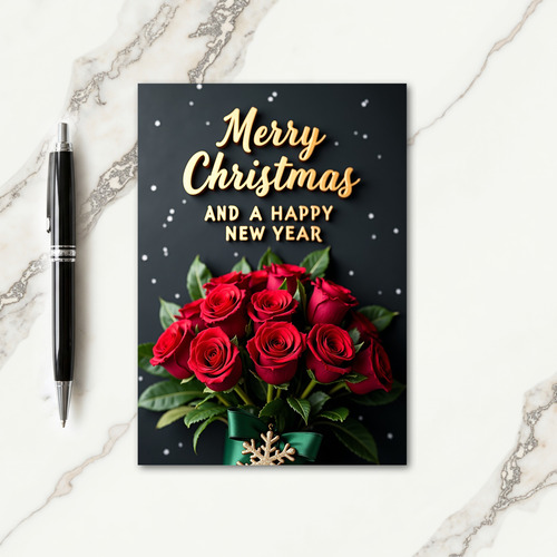 Velvet Floral Christmas Card