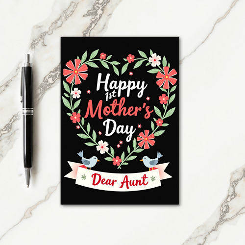 Velvet Heart Wreath Mothers Day Card