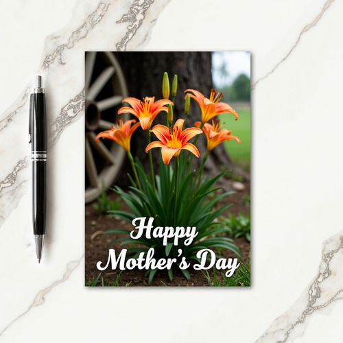 Velvet Orange Bloom Mothers Day Card