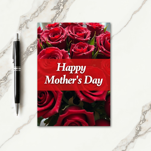 Velvet Red Blossom Message Card