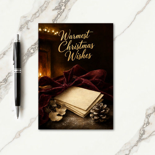 Velvet Ribbon Photo Christmas Cards