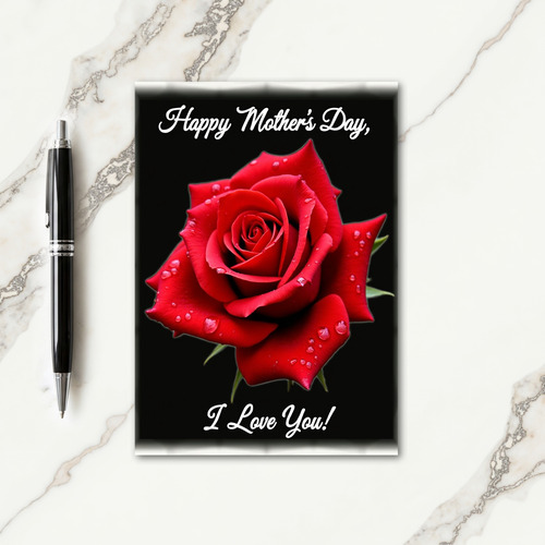 Velvet Rose I Love You Card