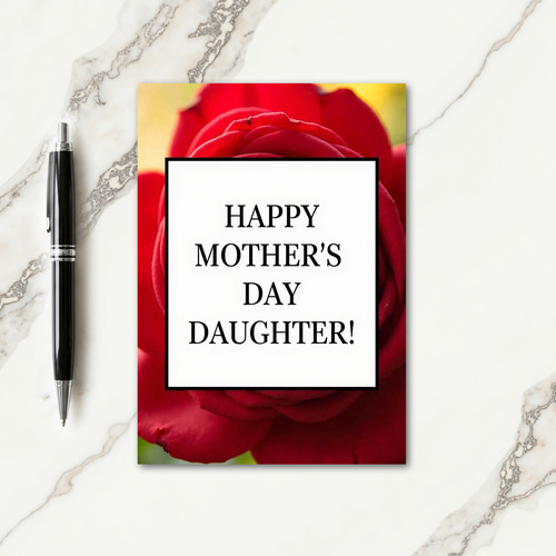 Velvet Rose Mothers Day Daughter Card